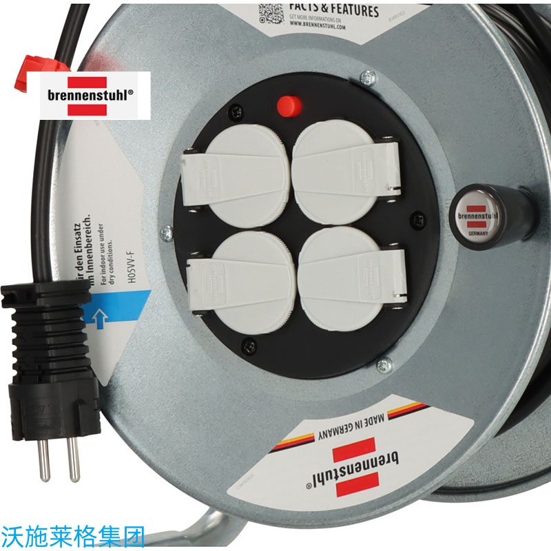 德国BRENNENSTUHL Garant S 4 E 电缆卷轴 25米 绕线器 BR1195056